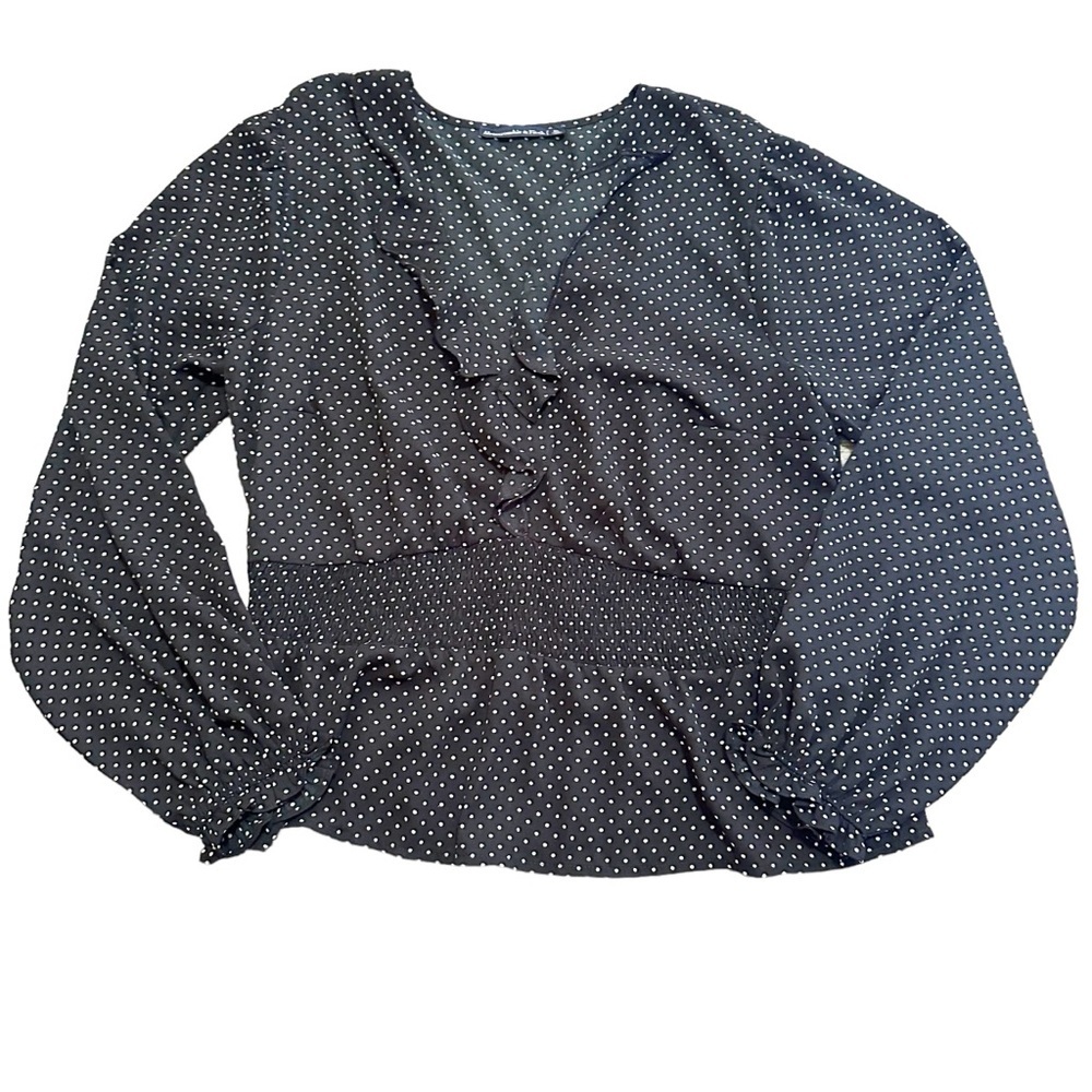 Abercrombie & Fitch Black Polka Dot Blouse
